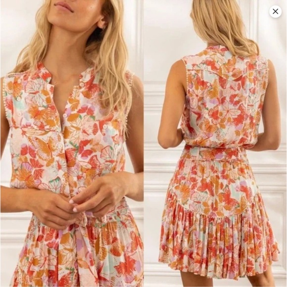 Poupette St. Barth Dresses & Skirts - Poupette St. Barth Felicia Butterfly Floral Print Dress Spring Summer Boho